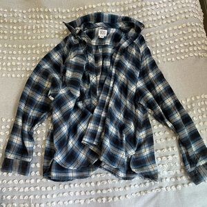 Blue & white flannel